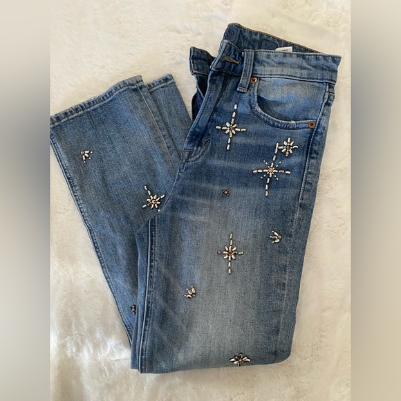 Lucky Brand Slim Straight Jeans with Beaded Star Design - Picture 1 of 5